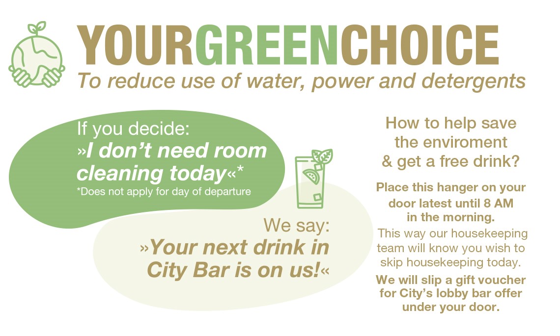 Green Choice initiative: skip room cleaning and get a free drink