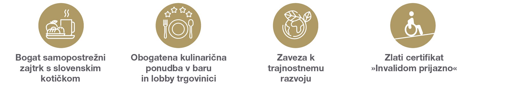 Samopostrežni zajtrk s slovenskim kotičkom, bar, trajnost in zlati certifikat dostopnosti